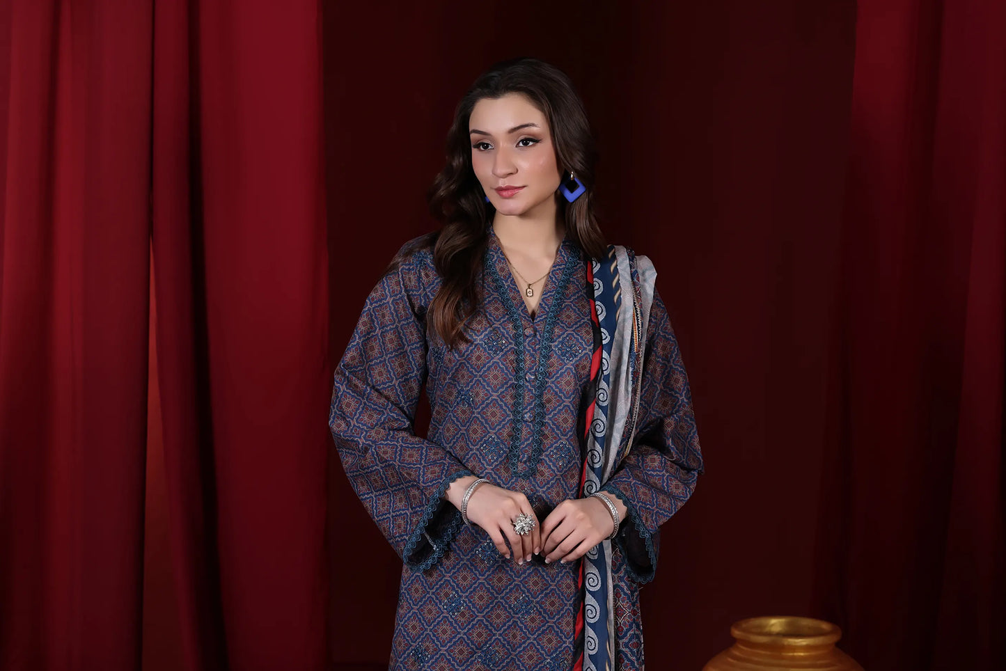 Fuchsia Flare | 3Pc Ready to Wear Heavy Chikankari Lawn