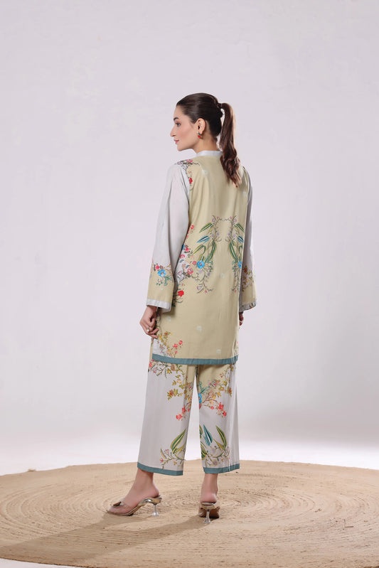 Olive Orchard | 2Pc Luxury Digital Printed Co-ord Set