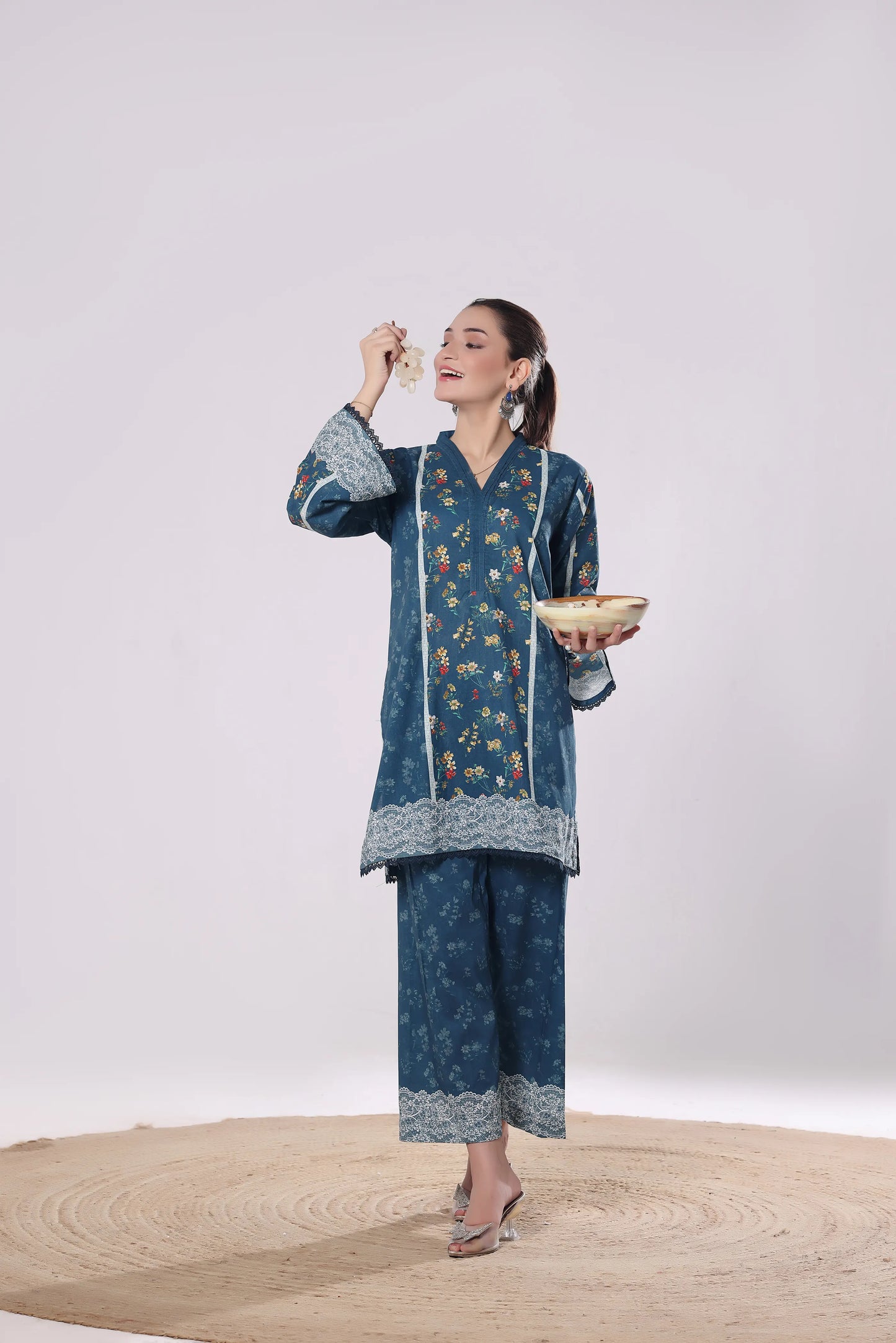 Cerulean Vine | 2Pc Luxury Digital Printed Co-ord Set