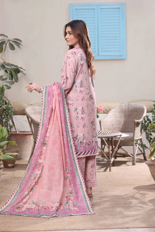 Fuchsia Frost | 3Pc Luxury Digital Printed Lawn