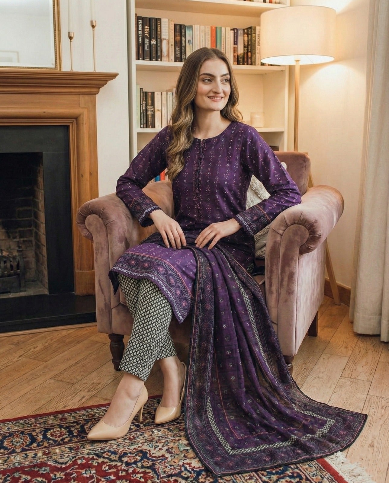Amethyst Muse | 3Pc Luxury Digital Printed Lawn