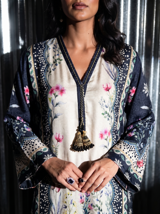 Printed Silk Long Shirt