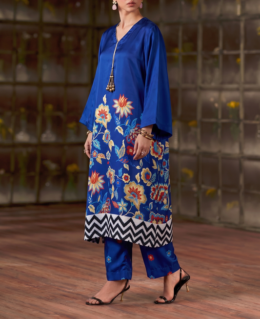 Printed Silk Long Shirt