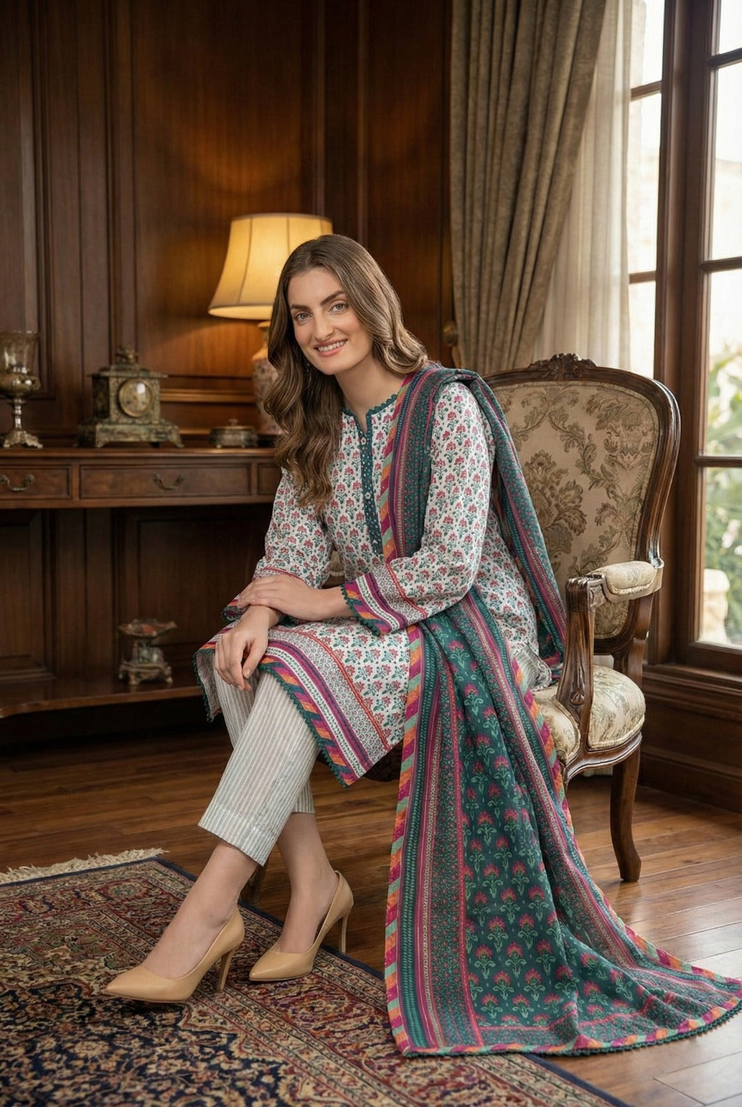 Emerald Orchard | 3Pc Luxury Digital Printed Lawn