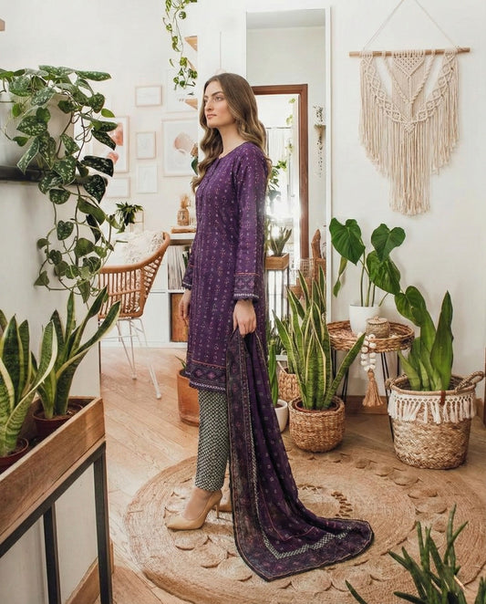 Amethyst Muse | 3Pc Luxury Digital Printed Lawn