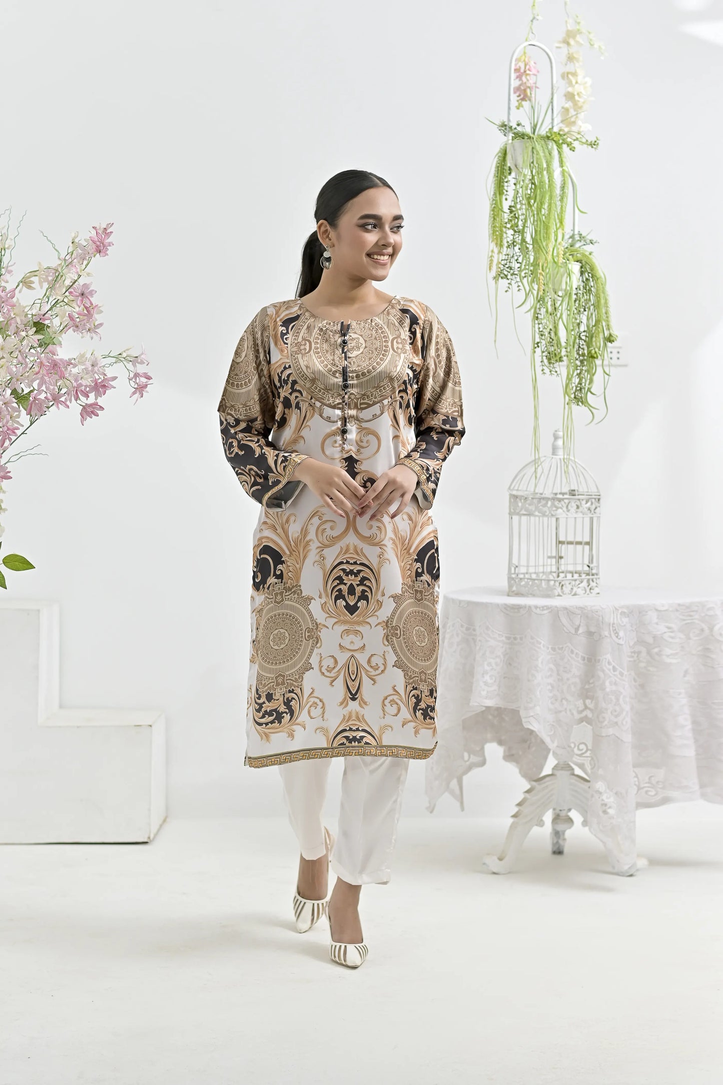 Regal Renaissance | Ready-to-Wear Digital Printed Charmuse Silk