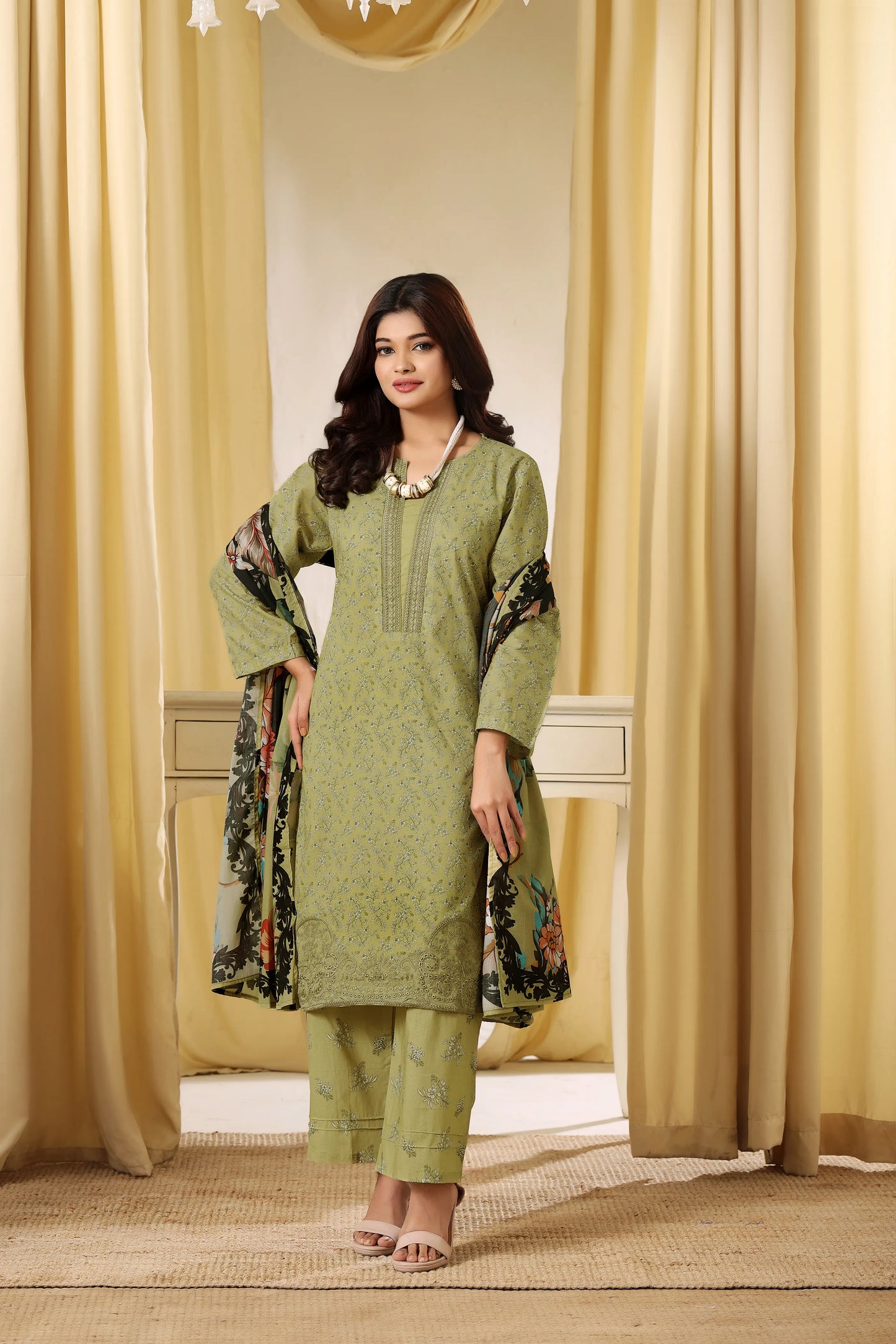 Amber Glaze | 3Pc Ready to Wear Embroidered Luxury Lawn