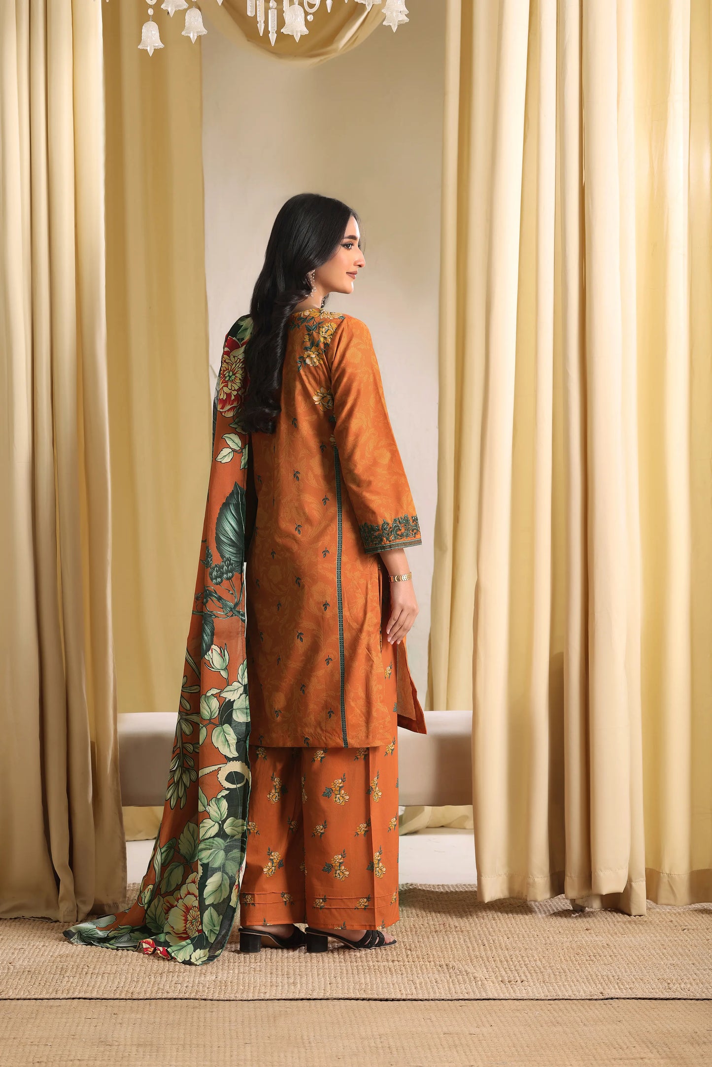 Orchid Stripe | 3Pc Ready to Wear Embroidered Mauve Lawn