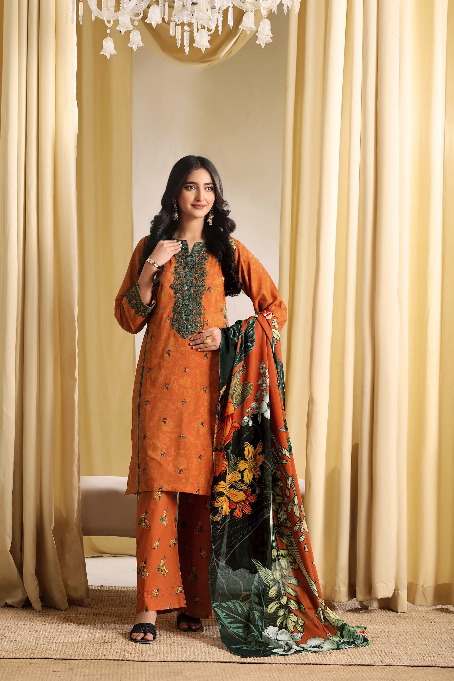 Orchid Stripe | 3Pc Ready to Wear Embroidered Mauve Lawn