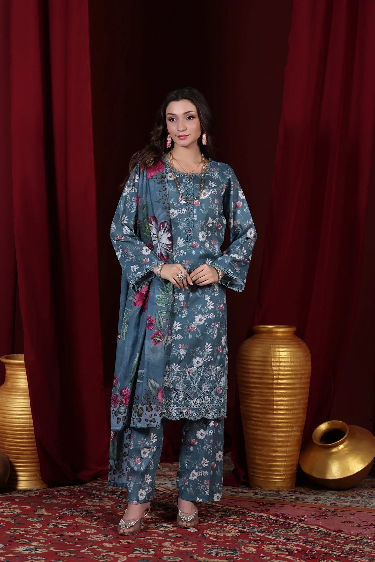 Ivory Glade | 3Pc Ready to Wear Heavy Chikankari Lawn