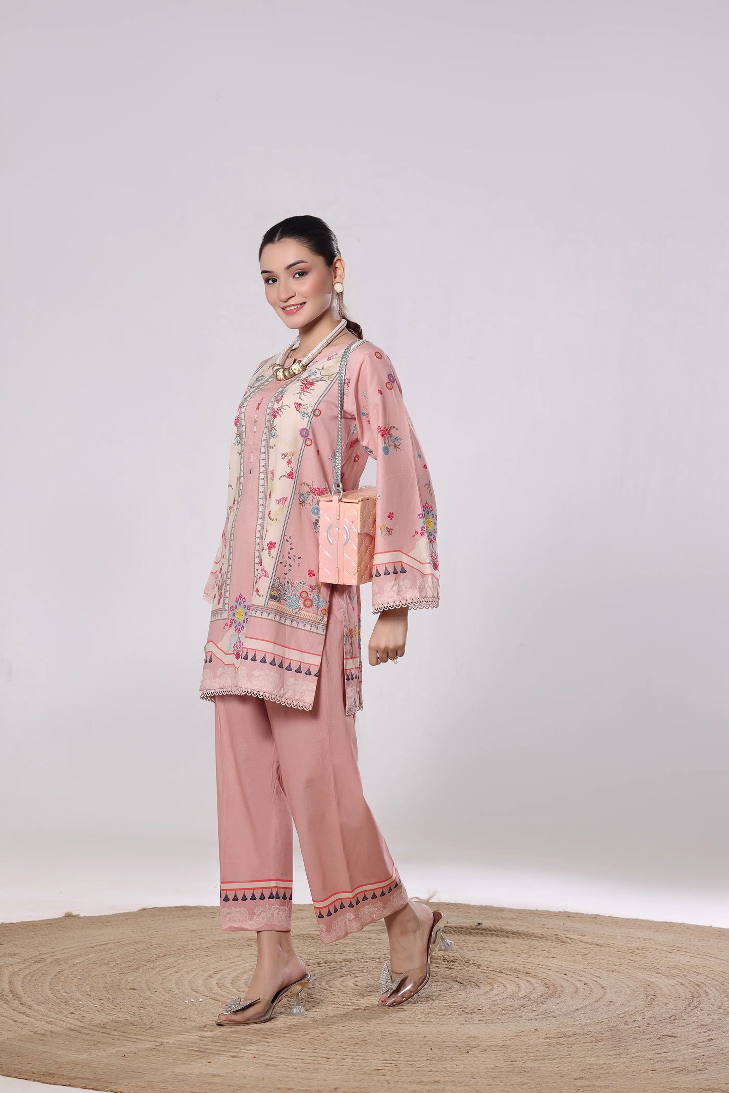 Blush Meadow | 2Pc Luxury Digital Printed Co-ord