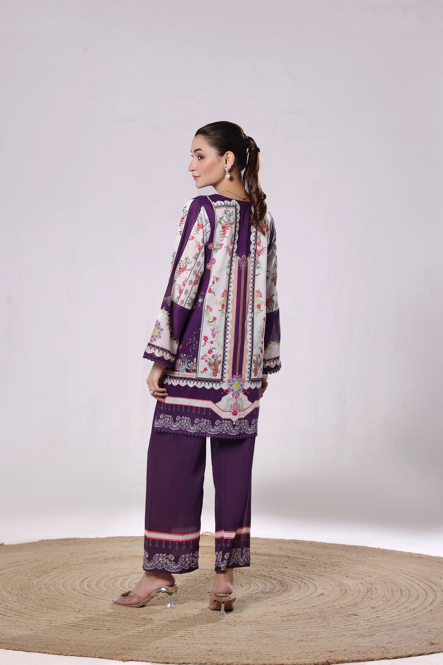 Royal Amethyst | 2Pc Luxury Digital Printed Co-ord Set