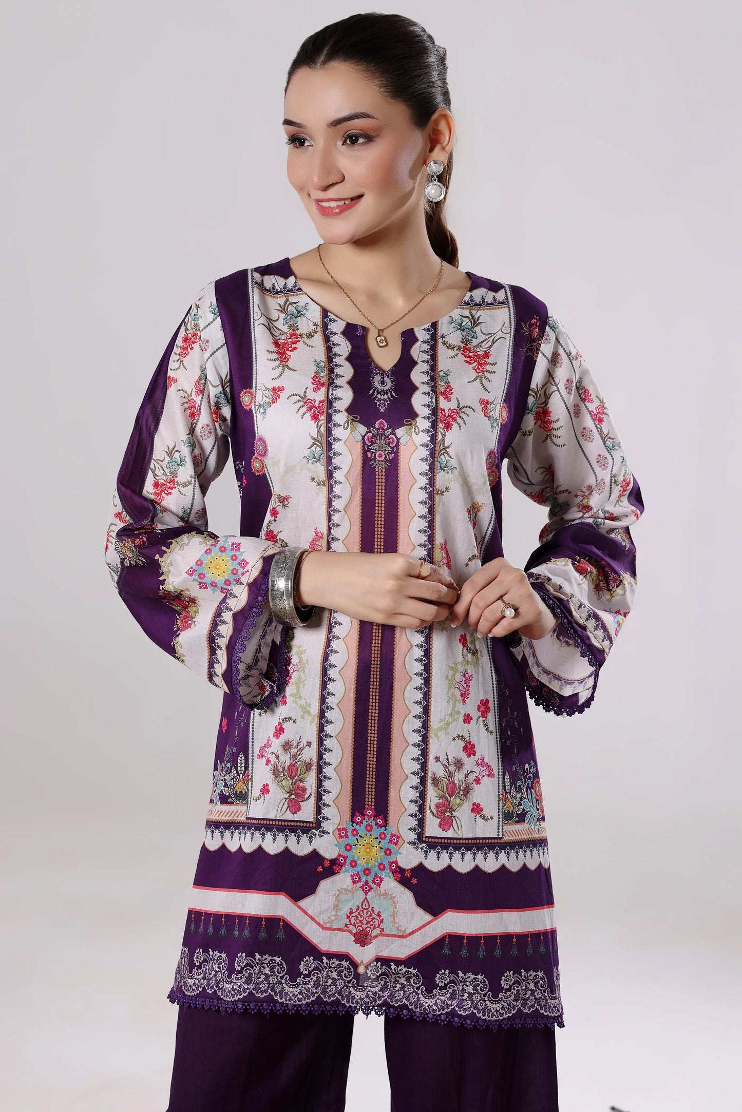 Royal Amethyst | 2Pc Luxury Digital Printed Co-ord Set