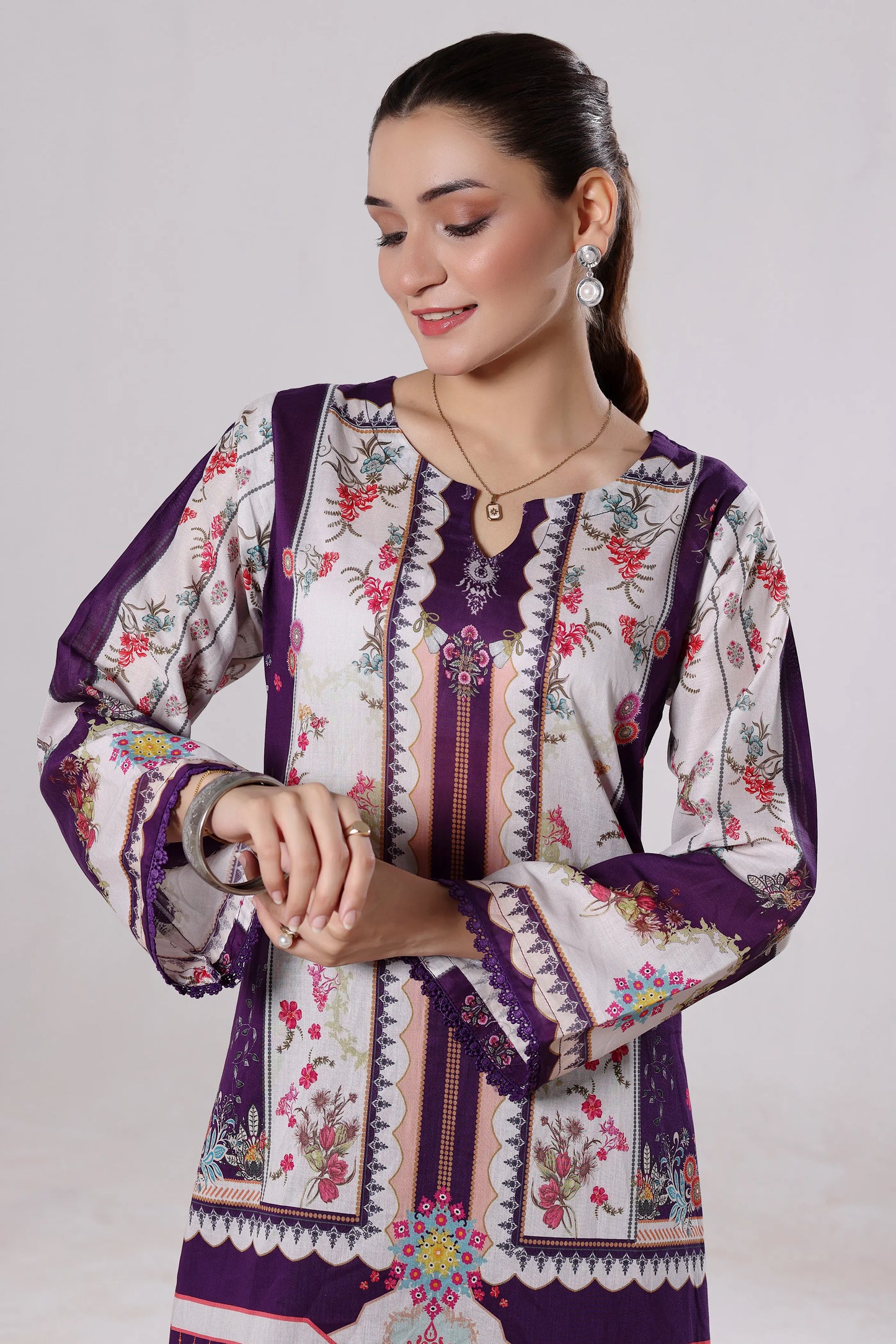 Royal Amethyst | 2Pc Luxury Digital Printed Co-ord Set