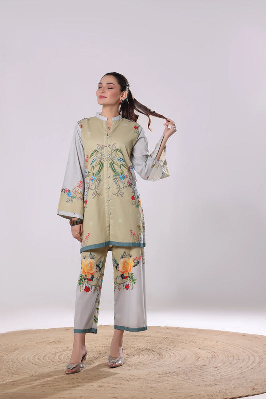 Olive Orchard | 2Pc Luxury Digital Printed Co-ord Set