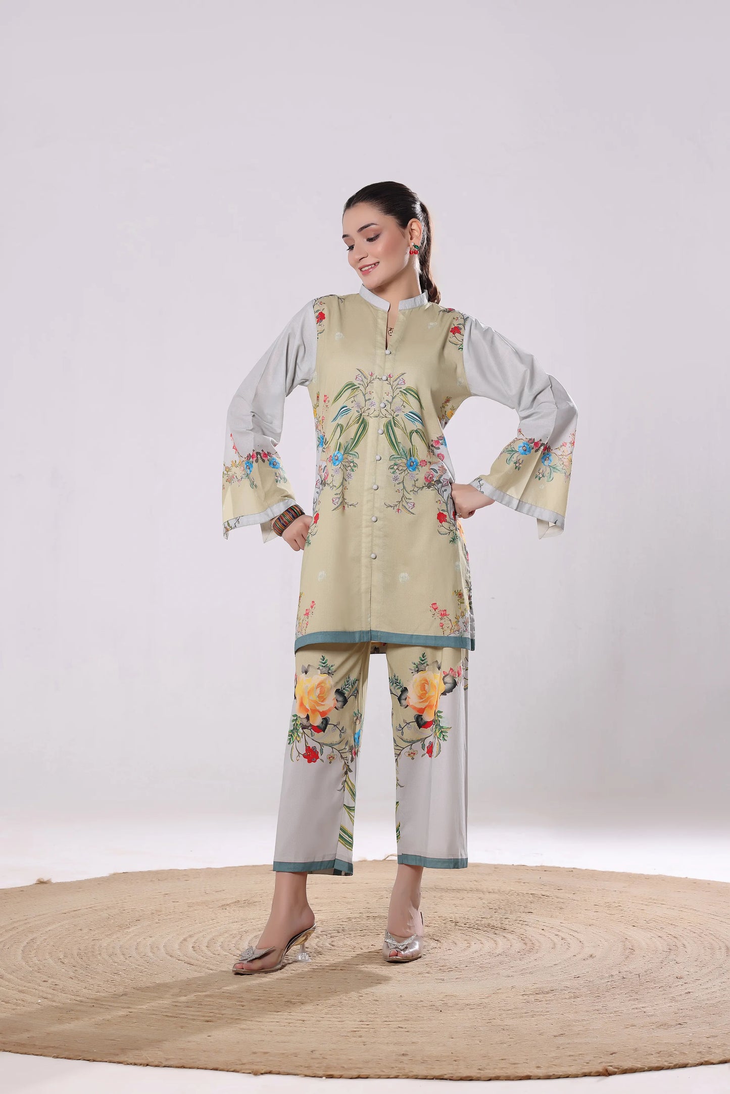 Olive Orchard | 2Pc Luxury Digital Printed Co-ord Set