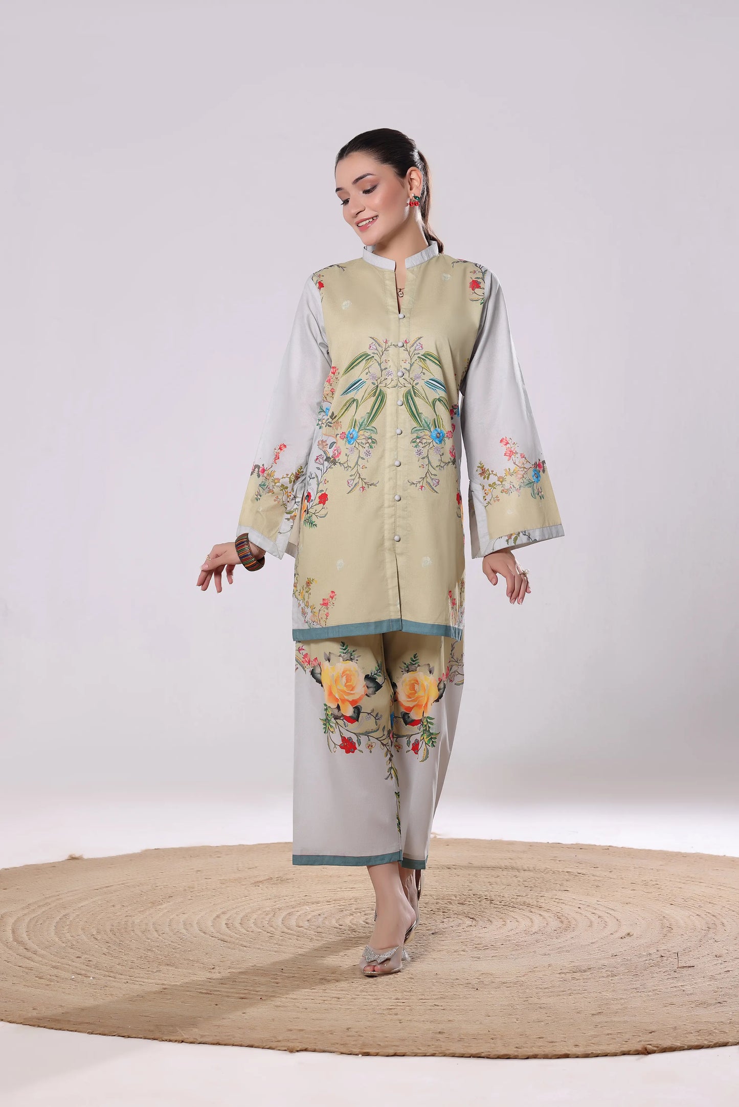 Olive Orchard | 2Pc Luxury Digital Printed Co-ord Set