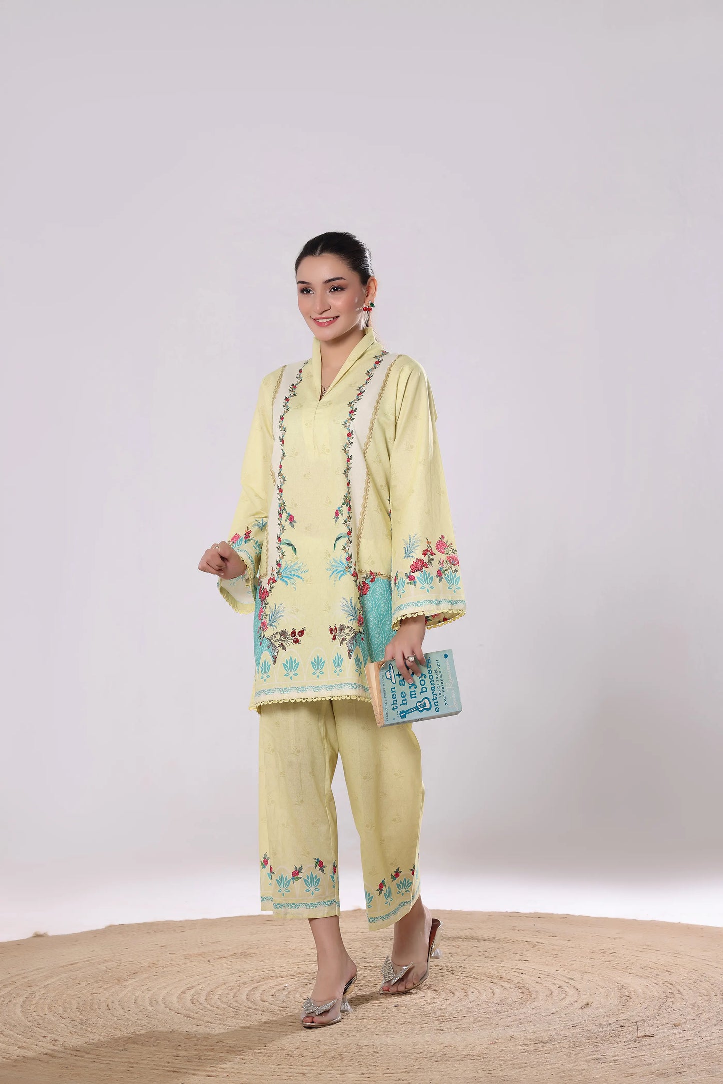 Citrus Bloom | 2Pc Luxury Digital Printed Co-ord Set