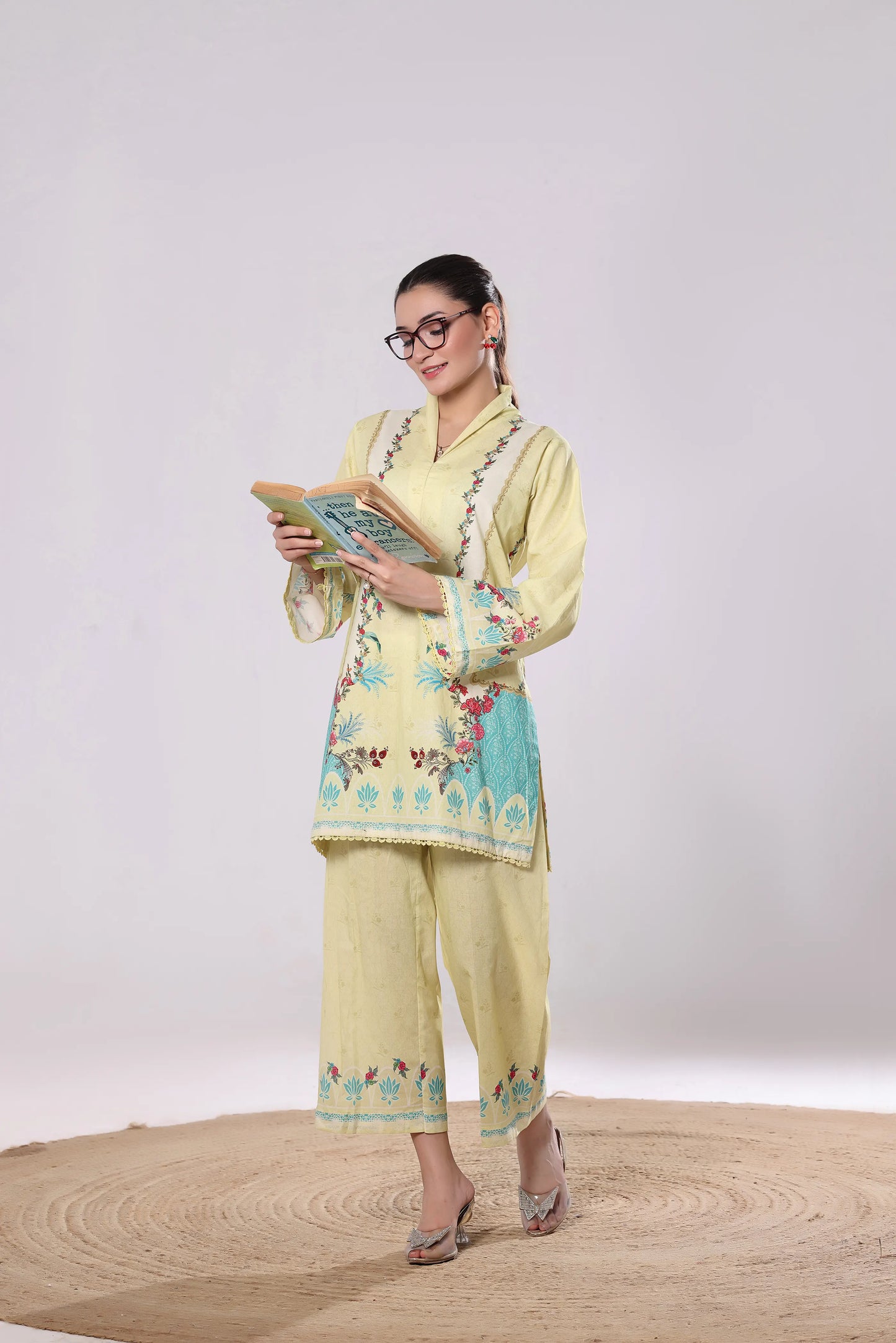 Citrus Bloom | 2Pc Luxury Digital Printed Co-ord Set