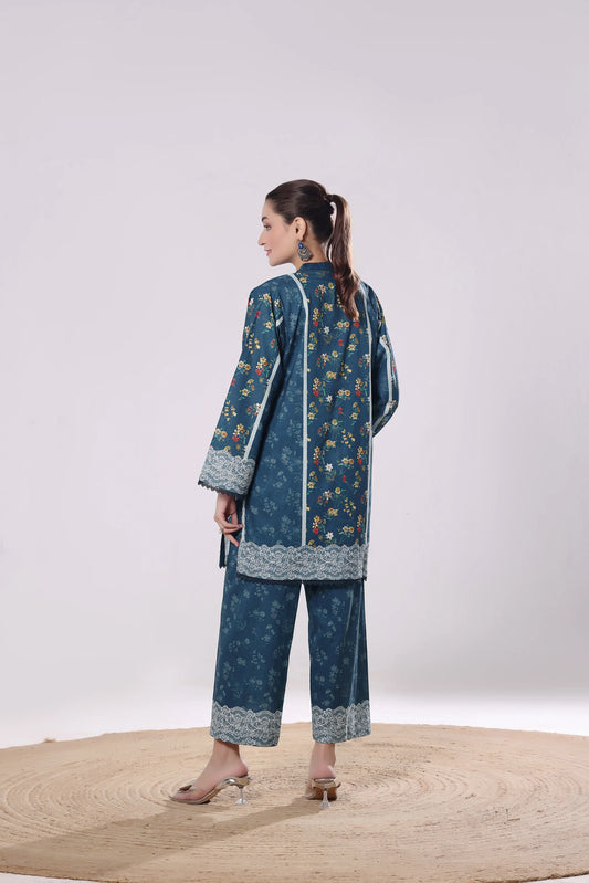 Cerulean Vine | 2Pc Luxury Digital Printed Co-ord Set