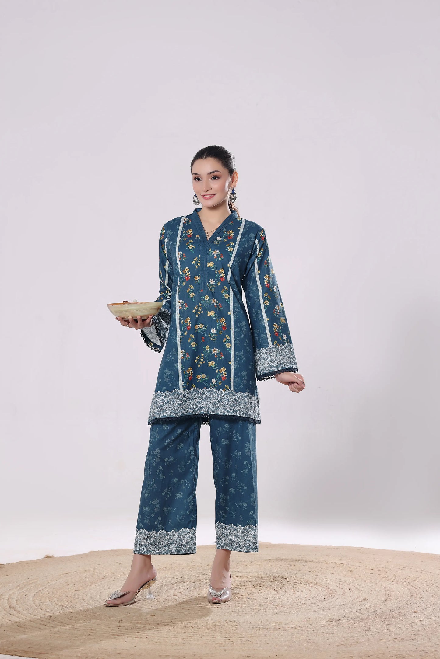 Cerulean Vine | 2Pc Luxury Digital Printed Co-ord Set