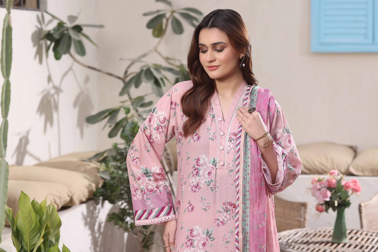 Fuchsia Frost | 3Pc Luxury Digital Printed Lawn