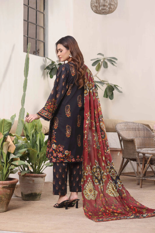 Obsidian Ethnic | 3Pc Luxury Digital Printed Lawn