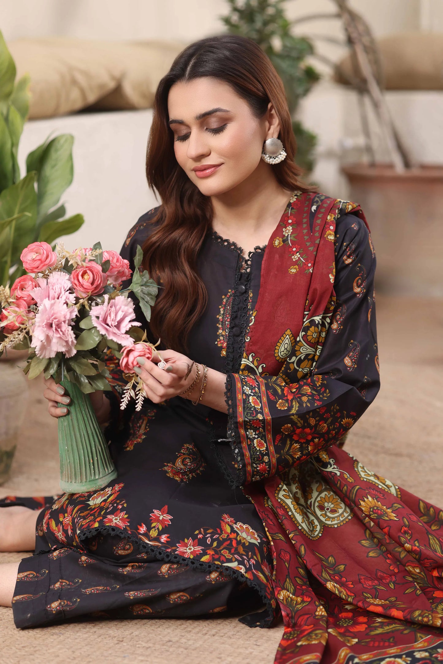 Obsidian Ethnic | 3Pc Luxury Digital Printed Lawn