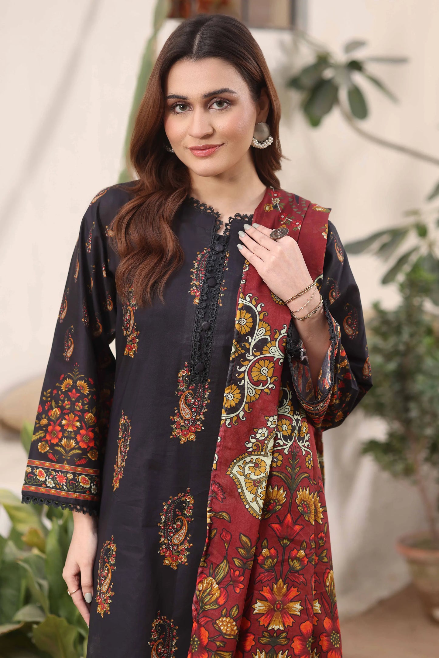 Obsidian Ethnic | 3Pc Luxury Digital Printed Lawn