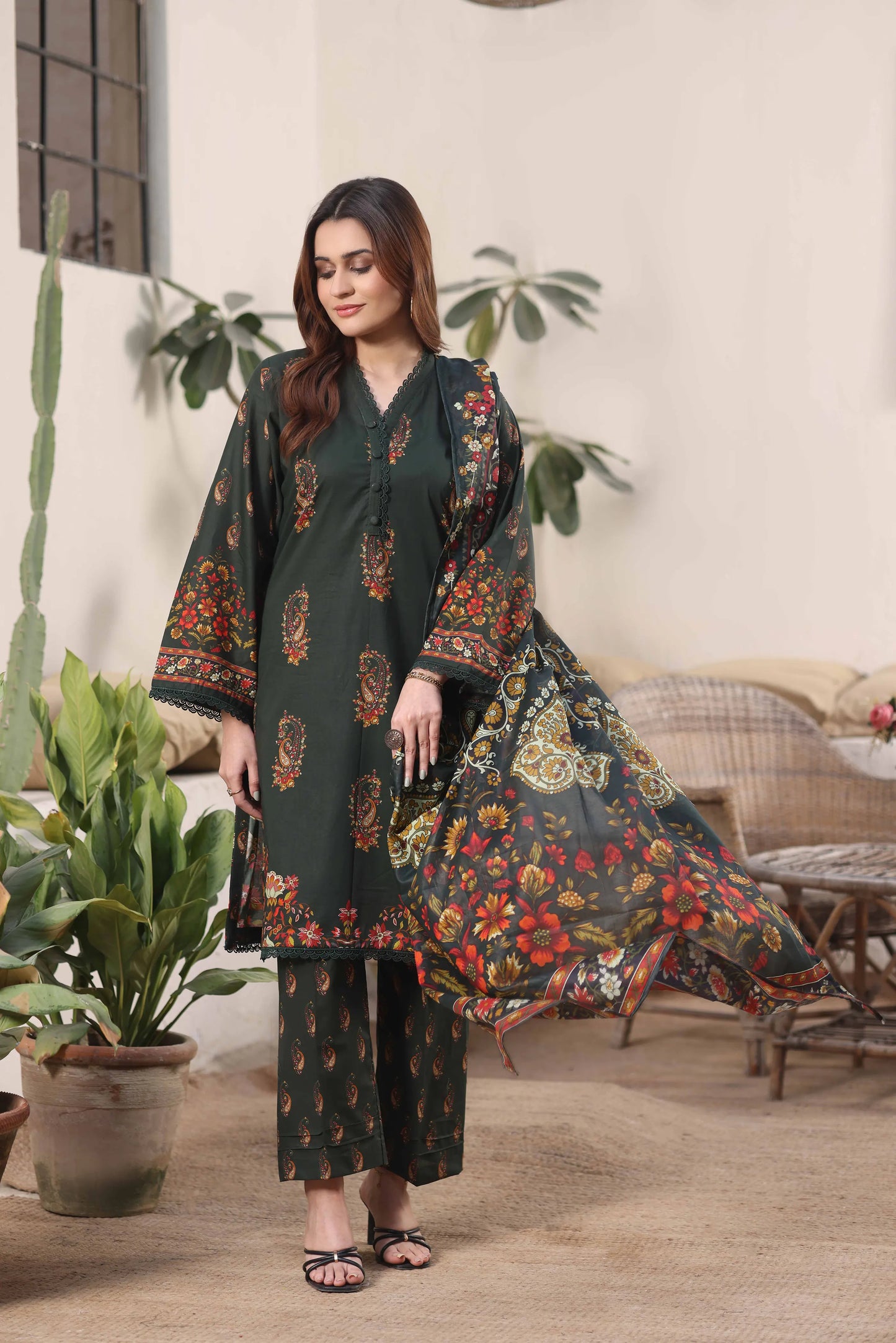 Midnight Garden | 3Pc Luxury Digital Printed Lawn