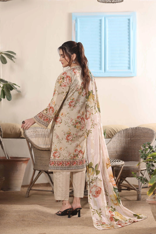 Vintage Rose | 3Pc Luxury Digital Printed Lawn