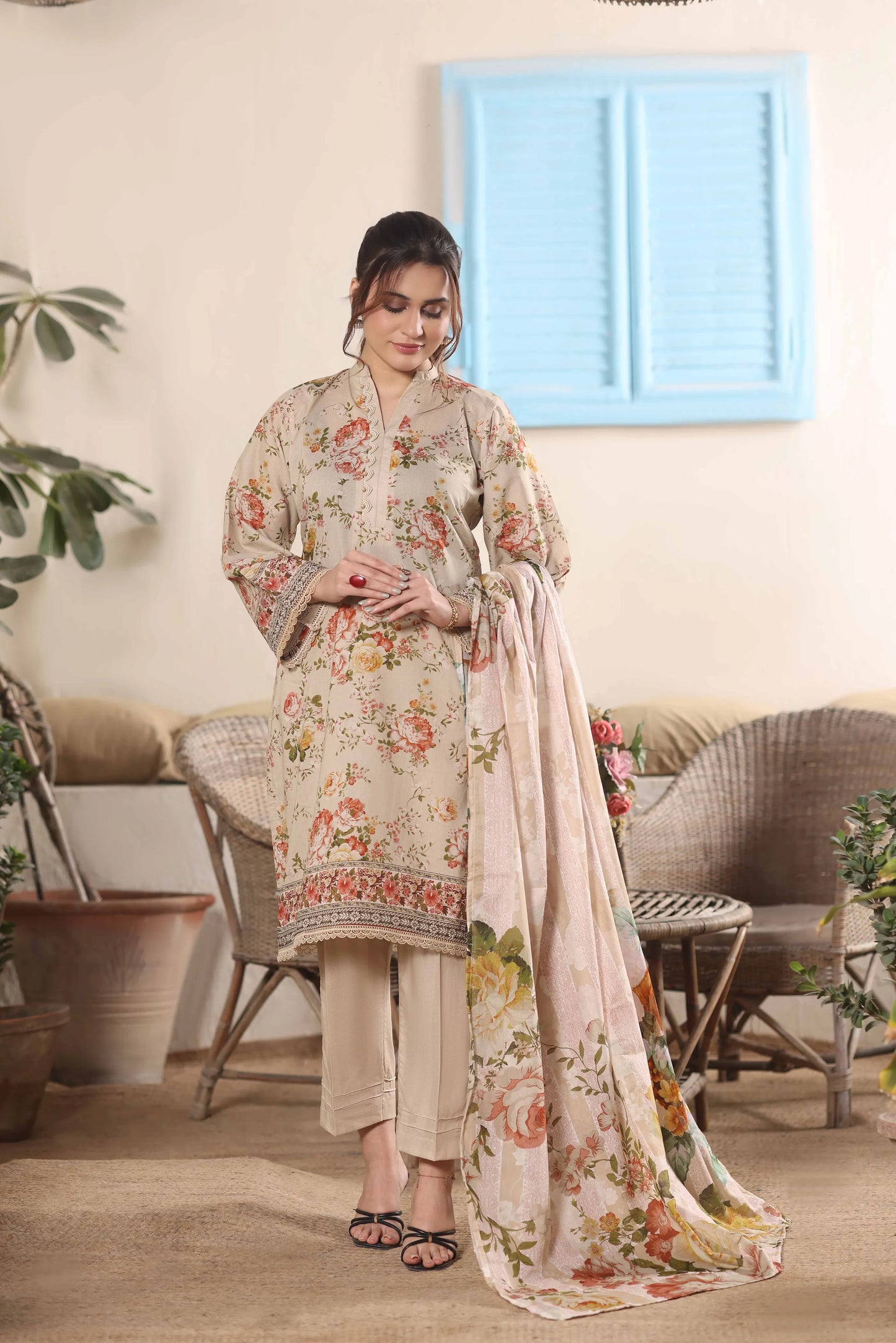 Vintage Rose | 3Pc Luxury Digital Printed Lawn