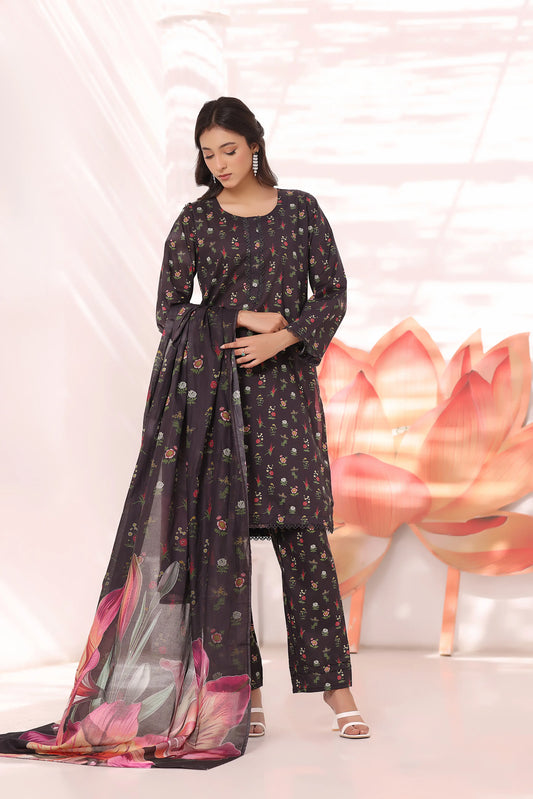 Azure Breeze | 3Pc Luxury Digital Printed Lawn