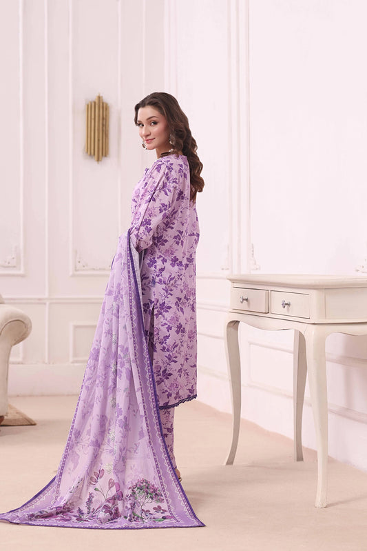 Lavender Lattice | 3Pc Ready to Wear Heavy Chikankari Lawn