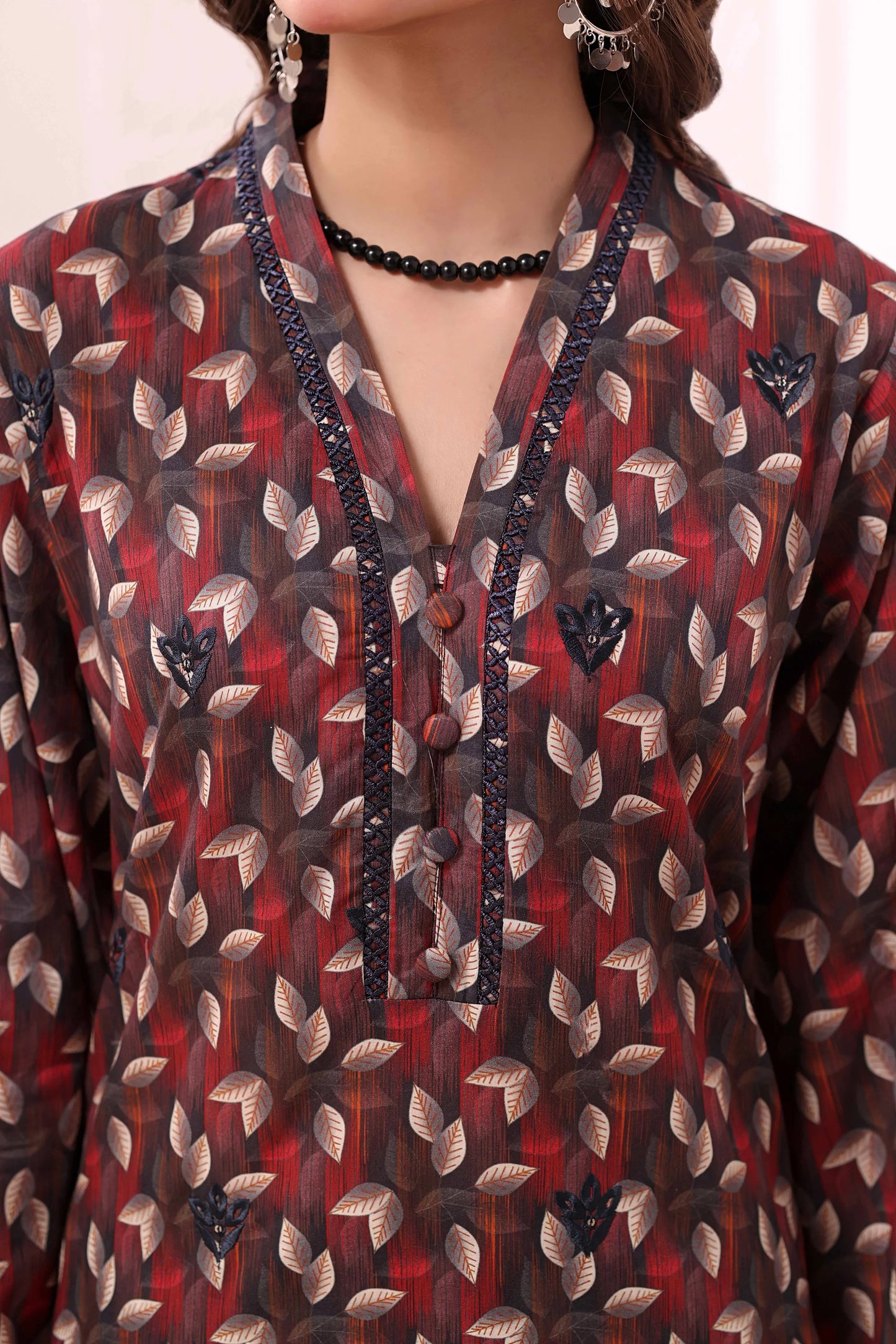 Obsidian Foliage | 3Pc Ready to Wear Heavy Chikankari Lawn