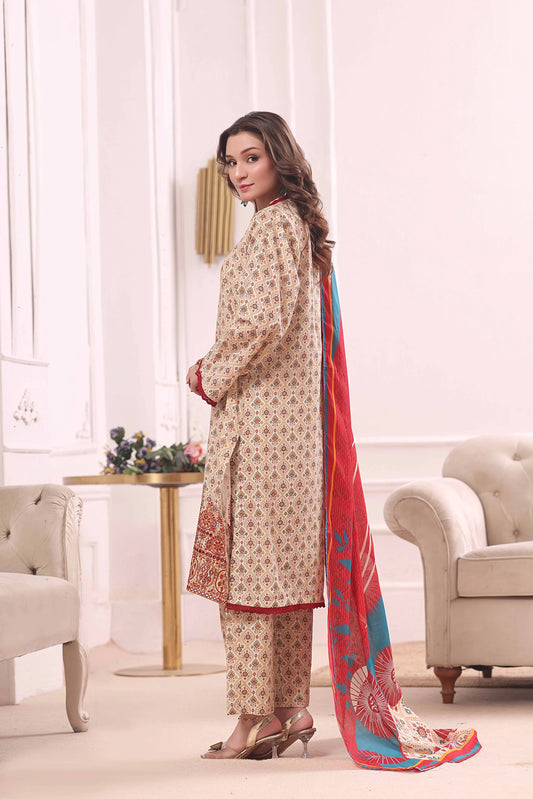Ivory Hearth | 3Pc Ready to Wear Heavy Chikankari Lawn