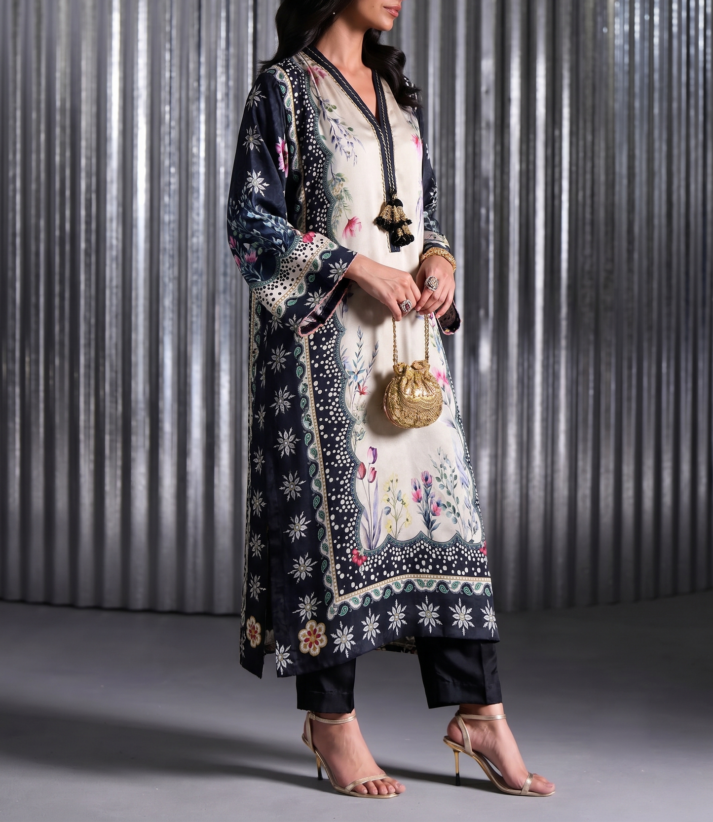 Printed Silk Long Shirt