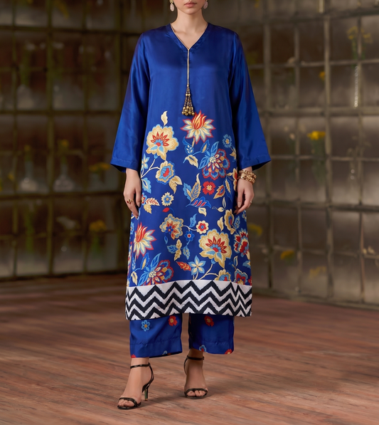Printed Silk Long Shirt