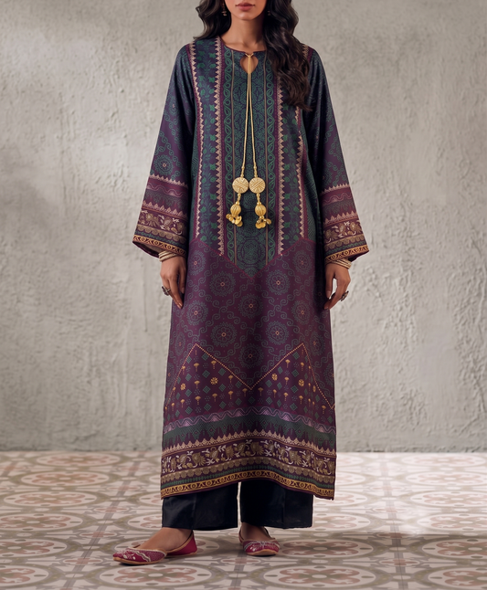 Printed Silk Long Shirt