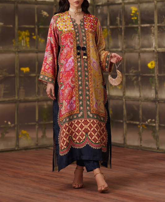 Printed Silk Long Shirt