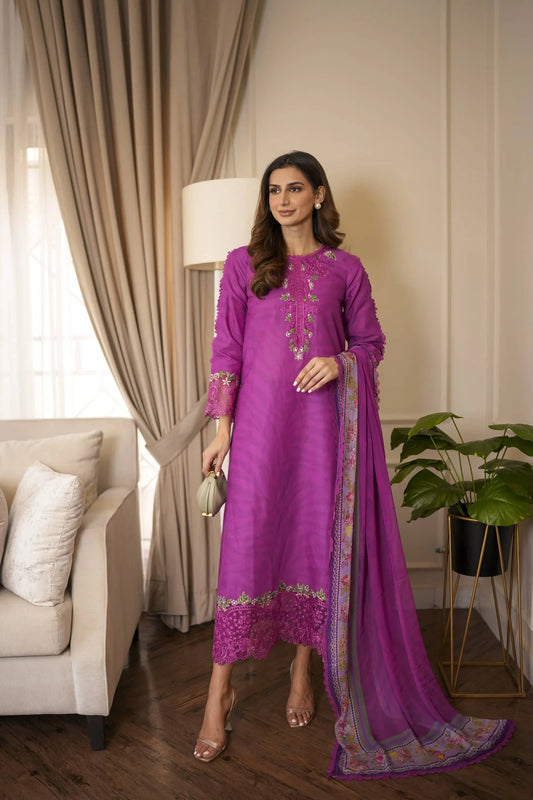Noor Eid Luxe Printedkari Lawn – D1-A