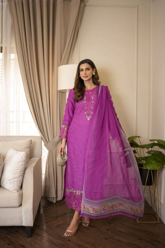 Noor Eid Luxe Printedkari Lawn – D1-A