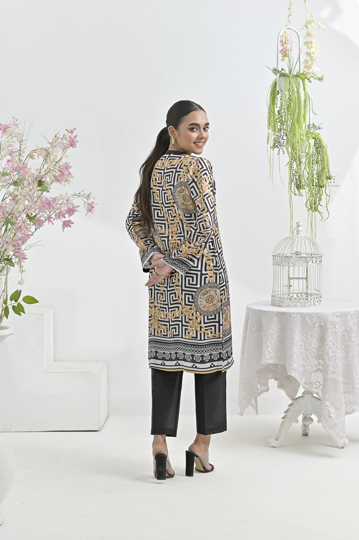 Monarchy Maze | Ready-to-Wear Digital Printed Charmuse Silk