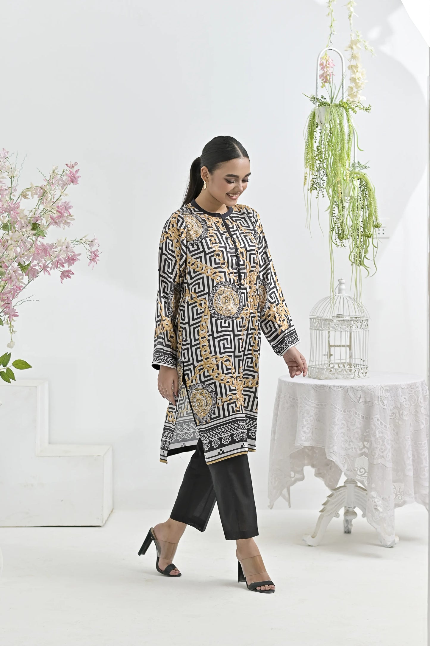 Monarchy Maze | Ready-to-Wear Digital Printed Charmuse Silk