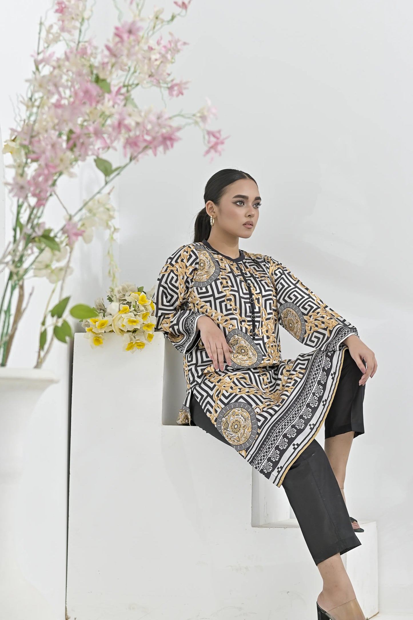 Monarchy Maze | Ready-to-Wear Digital Printed Charmuse Silk