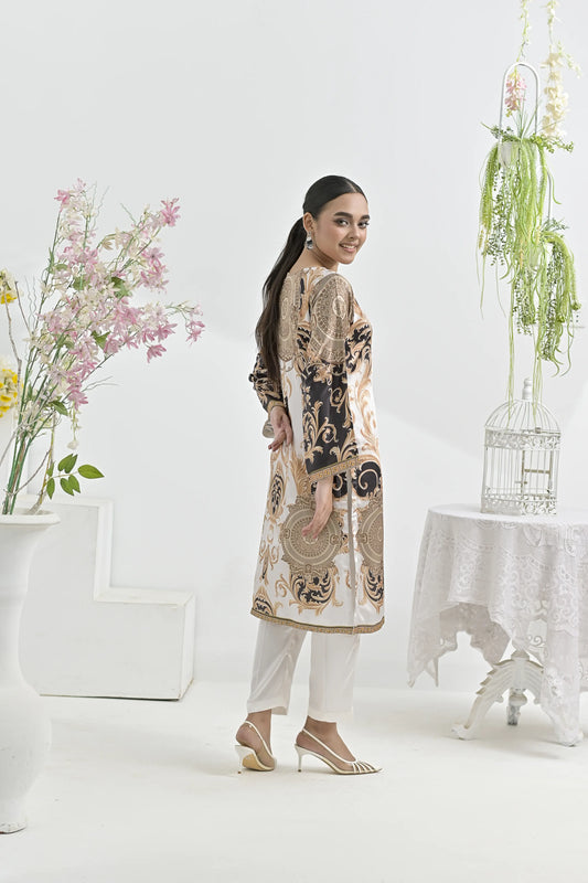Regal Renaissance | Ready-to-Wear Digital Printed Charmuse Silk