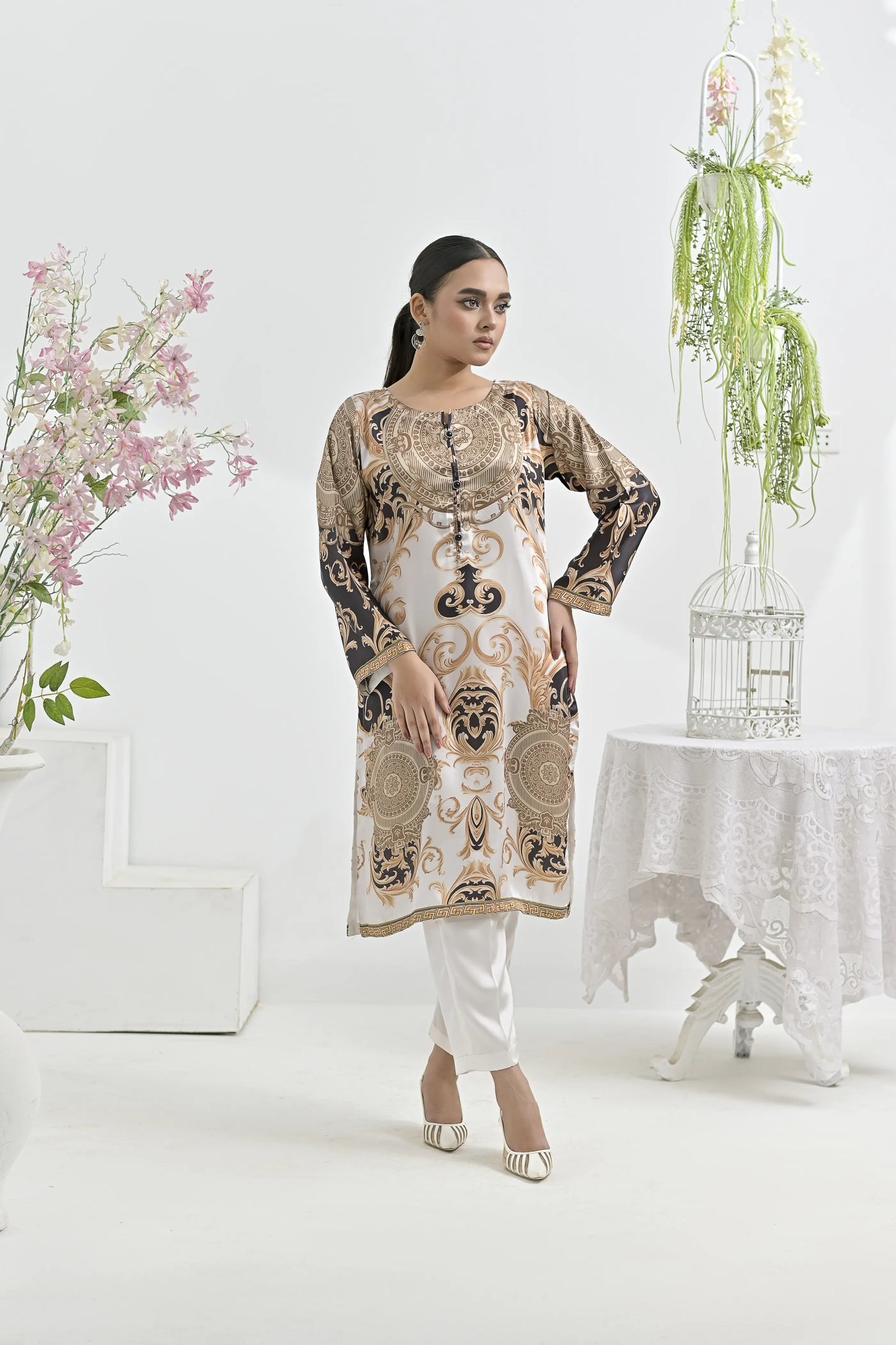 Regal Renaissance | Ready-to-Wear Digital Printed Charmuse Silk