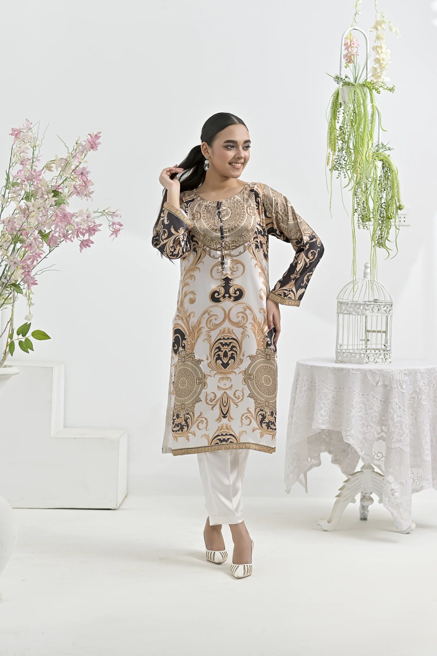 Regal Renaissance | Ready-to-Wear Digital Printed Charmuse Silk