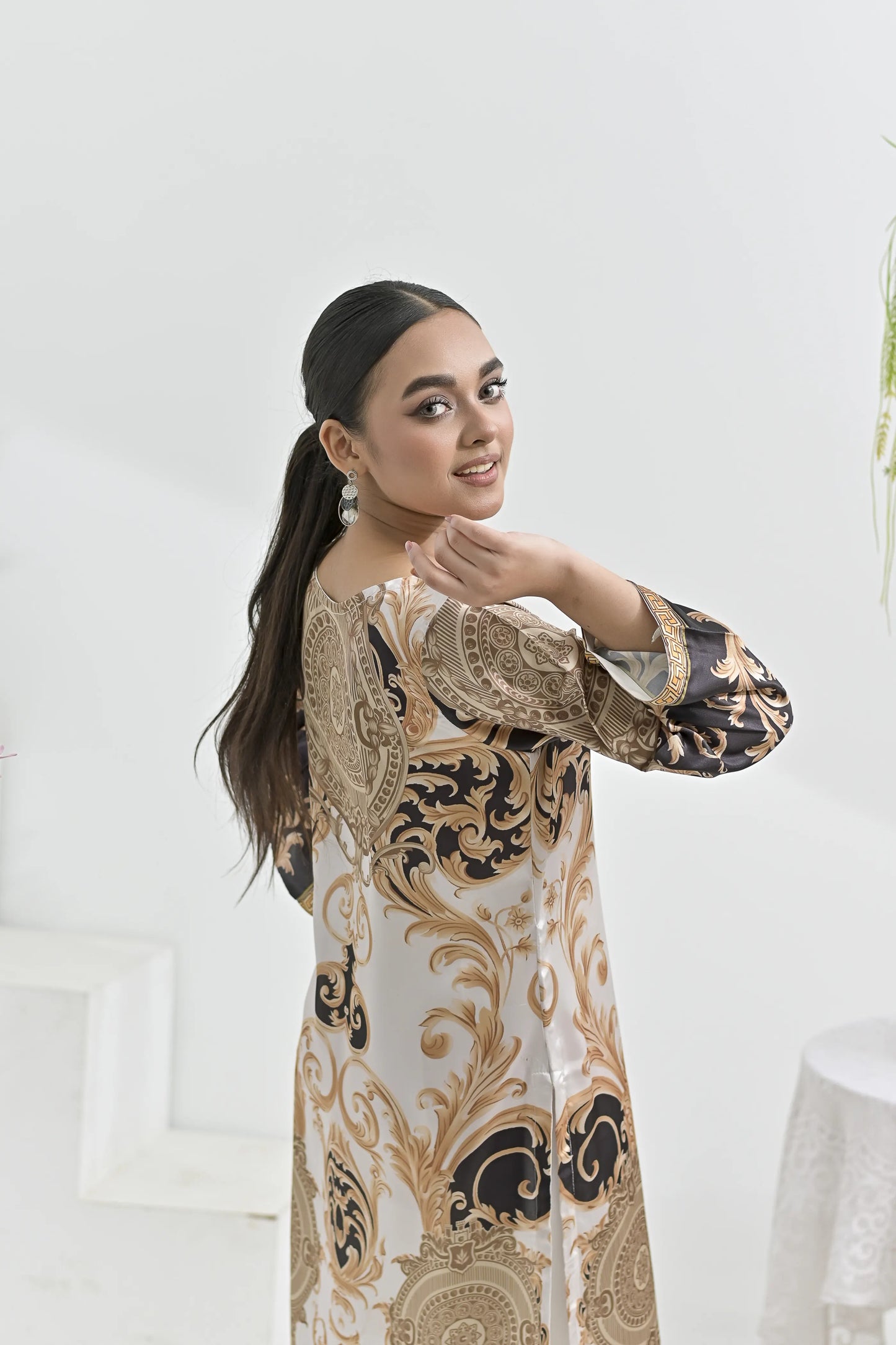 Regal Renaissance | Ready-to-Wear Digital Printed Charmuse Silk