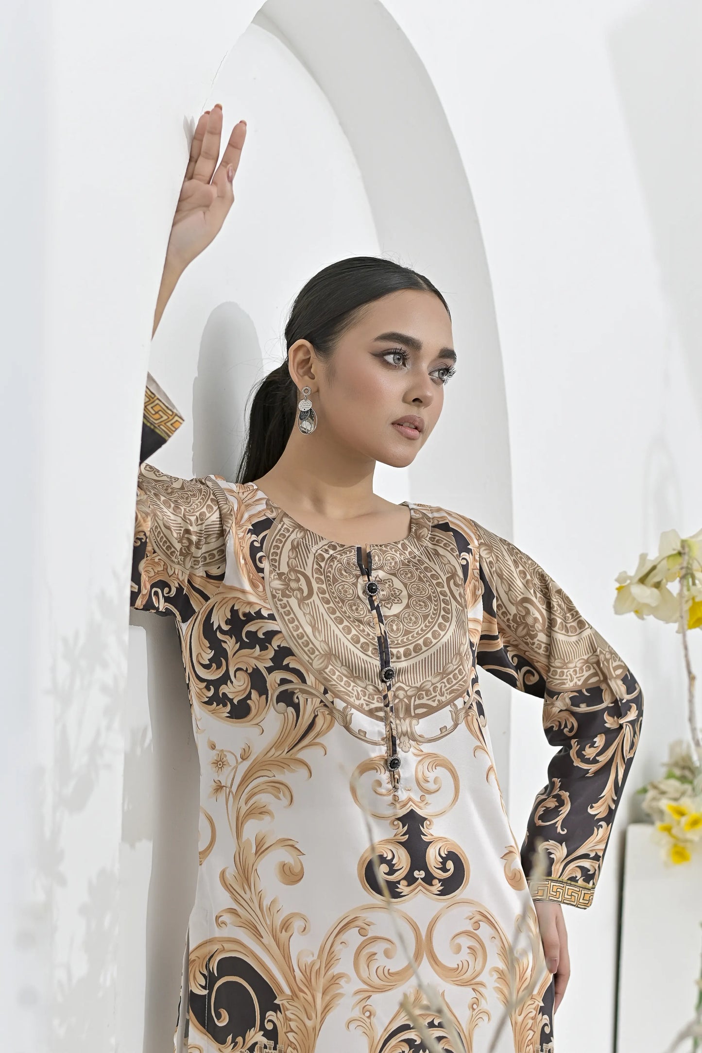 Regal Renaissance | Ready-to-Wear Digital Printed Charmuse Silk